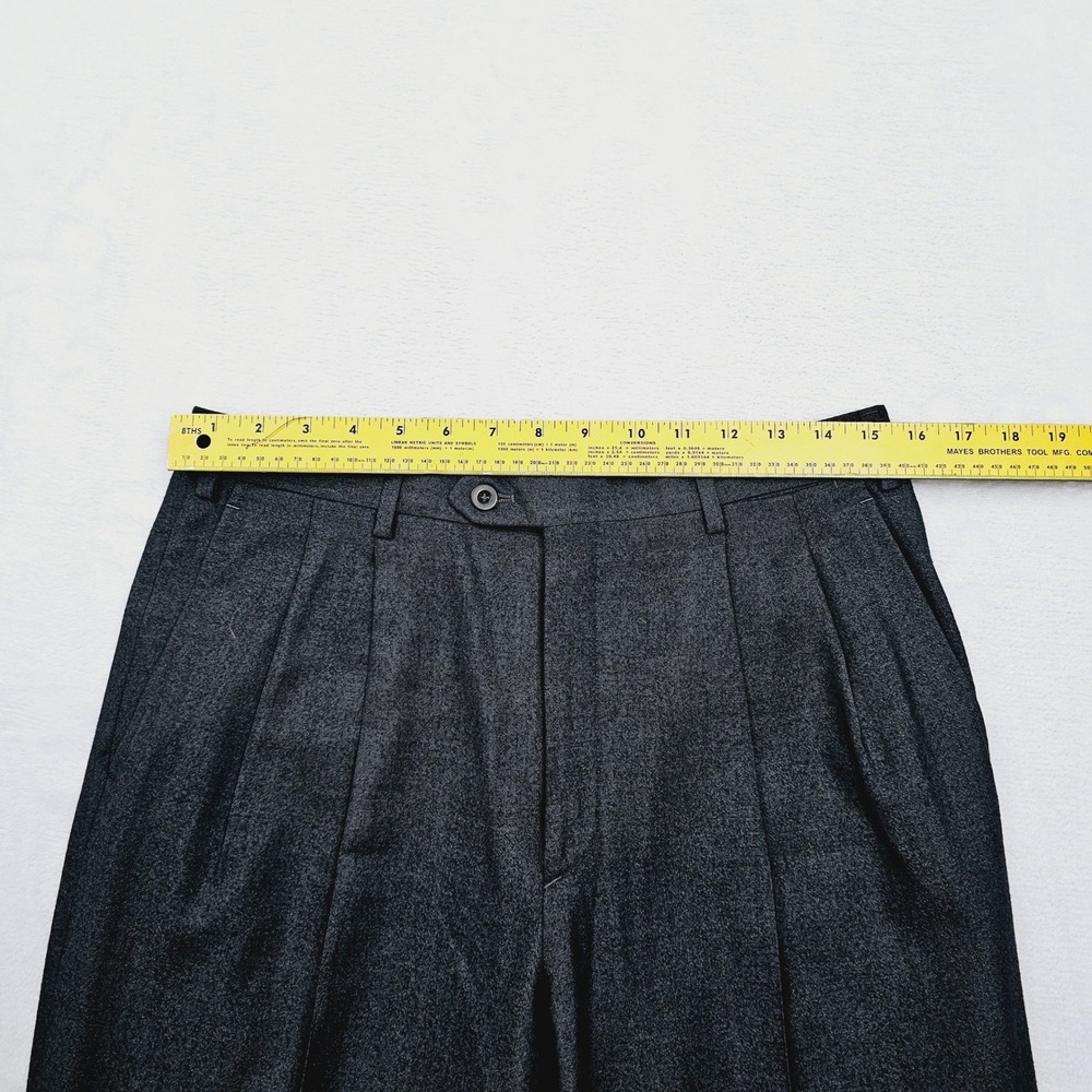 Brioni Trousers Mens (32) 30x29 Grey Wool Silk Pleated Cuffed Cannes Formal Ivy - Picture 6 of 10